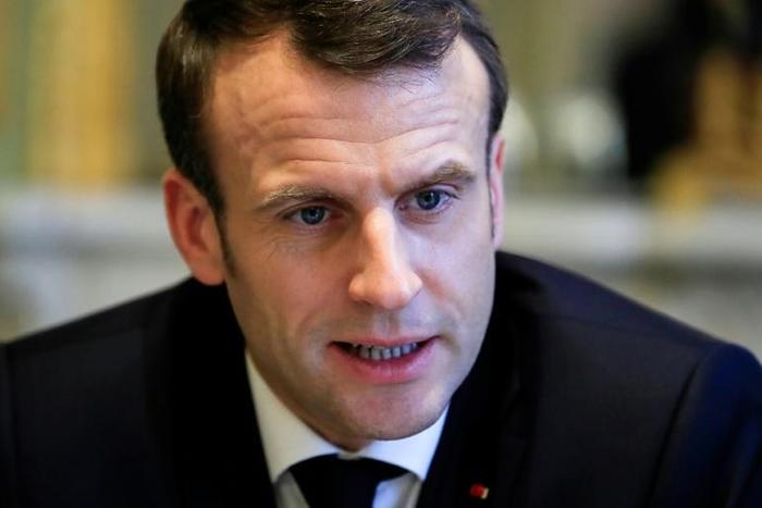 French President Emmanuel Macron speaks during a meeting at the Elysee Palace in Paris, France, February 11, 2019