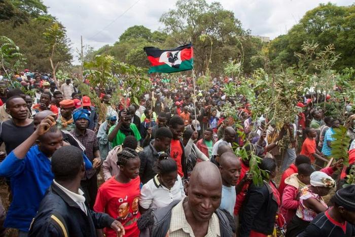 Supporters of the opposition Malawi Congress Party their leader Lazarus Chakwera was robbed of victory in a May 21 election