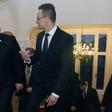 US Secretary of State Mike Pompeo (left) is welcomed in Budapest by Hungary's Foreign Minister Peter Szijjarto