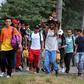 In this file photo taken on April 10, 2019, Honduran migrants hoping to reach the United States leave San Pedro Sula, 300 kms north of Tegucigalpa, to travel to the Guatemalan border