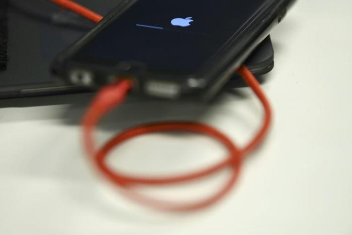 An iPhone 6S: a battle between Apple and chip-maker Qualcomm over royalties and access to patents is playing out in a US court in San Diego