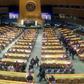 Diplomats leave the United Nations General Assembly in protest as Venezuelan Foreign Minister Jorge Arreaza starts speaking about multilateralism