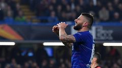 Olivier Giroud says blue blood is running through his veins now as Chelsea prepare to play his old club Arsenal in the Europa League final