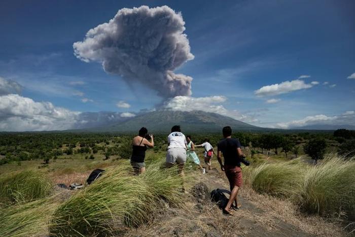 Mount Agung is about 70 kilometres from the tourist hub of Kuta