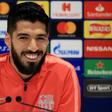 Smiling assassin: Luis Suarez is looking to knock old club Liverpool out of the Champions League