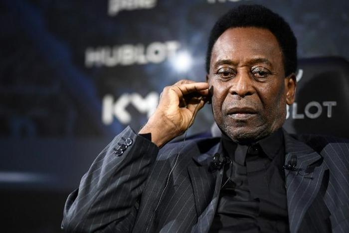 Pele was taken to hospital in Paris after appearing in this promotional event in the French capital on Tuesday