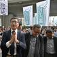 Baptist minister Chu Yiu-ming, law professor Benny Tai and sociology professor Chan Kin-man arrive at court on Tuesday
