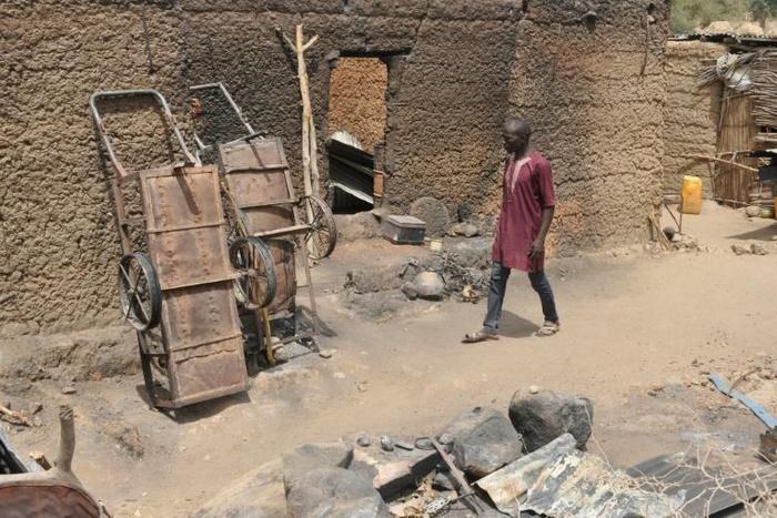 Torched homes in Zeleved, northern Cameroon -- the work of Boko Haram jihadists from Nigeria