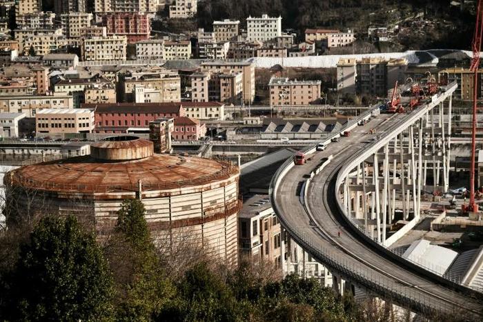 Thousands of tonnes of steel, concrete and asphalt have already been removed from the spectacularly truncated high-rise bridge to make it lighter before the 'deconstruction' begins