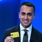 Italian Deputy Prime Minister and M5S leader Luigi Di Maio -- pictured Feburary 4, 2019, holding the first "Citizenship Wage" card, part of a plan to pay poorest Italians a basic monthly income -- said the IMF has "starved people for decades"