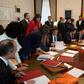 Jailed Catalan separatists and elected members of parliament Jordi Turull, Jordi Sanchez, Josep Rull and Oriol Junqueras registered as MPs in parliament after being temporarily released to obtain their formal certificates of office