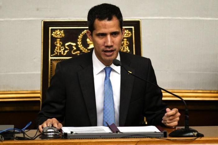 Venezuelan opposition leader Juan Guaido speaks during a session of the Venezuelan National Assembly in Caracas on March 11, 2019