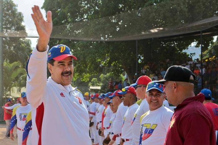 The US says the only thing to negotiate with Venezuela's government is the departure of President Nicolas Maduro, seen here in a handout photo released by the Miraflores presidential palace press