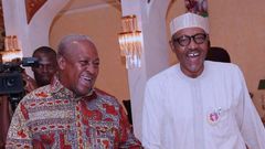 Former President John Mahama and Buhari