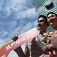 Newlyweds in Taiwan rejected the idea that gay rights were incompatible with Asian 'values'
