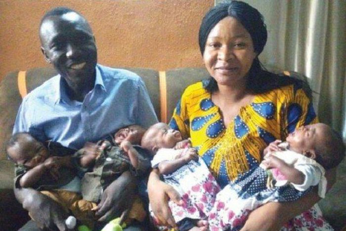 Nigerian couple welcome quadruplets after 7 years of marriage
