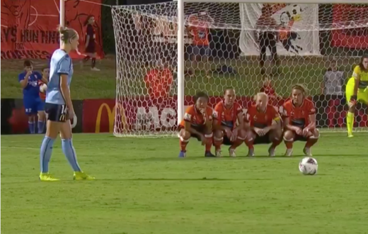 Brisbane Roar Women's Team Have The Strangest Free-Kick Wall Routine You'll Ever See