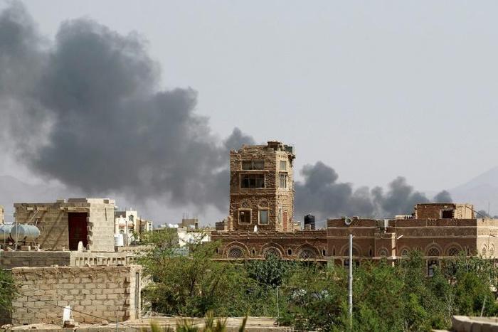 The aftermath of an airstrike by the Saudi-led coalition in Yemen