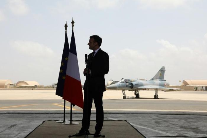 Macron delivered a speech to soldiers at the French military base in Djibouti
