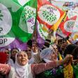 The protesters gathered amid tight police security at a square on the European side of the city
