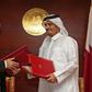 Qatar's Foreign Minister Mohammed bin Abdulrahman Al-Thani (R) met with his French counterpart Jean-Yves Le Drian in Doha to sign the "strategic dialogue" agreement on February 11, 2019