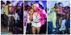 Feli Nuna strip to perform at a pool party
