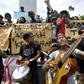 More than 100 protestors took to the streets just outside Jakarta to protest against the proposed music law