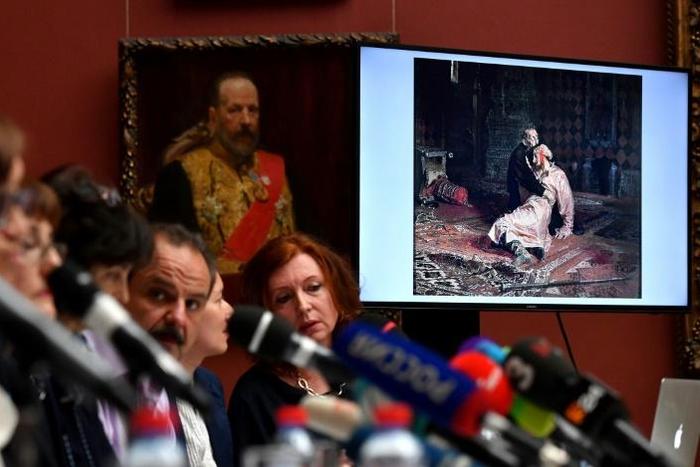 The attack was on 19th-century artist Ilya Repin's painting 'Ivan the Terrible and his Son Ivan on November 16, 1581'
