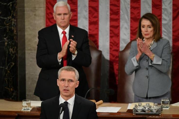 NATO Secretary General Jens Stoltenberg addresses a joint meeting of Congress