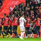 Lille players celebrate after Nicolas Pepe got his 20th goal of the season last weekend - they are second in Ligue 1 before Sunday's game at Lyon