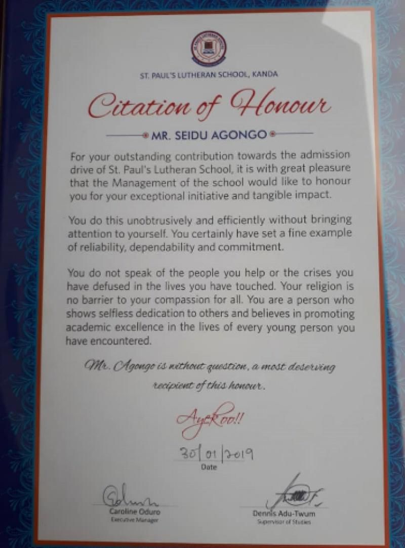 Seidu Agongo citation