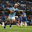 Manchester City's Sergio Aguero scored a hat-trick in a 6-0 thrashing of Chelsea on Sunday