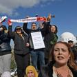 Tunisian teachers demonstrate outside the Prime Minister's office in Tunis on February 6, 2019, to call for better wages and conditions