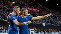 Kylian Mbappe and Achraf Hakimi at PSG