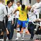 Brazil's Neymar leaves the pitch injured during a friendly football match against Qatar at the Mane Garrincha stadium in Brasilia ahead of the Copa America
