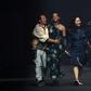 Final fanfare: US singer Solange Knowles with Kenzo's designers Humberto Leon and Carol Lim at the end their Paris fashion show