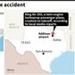 Map of Texas locating the site of a plane crash that left 10 people dead