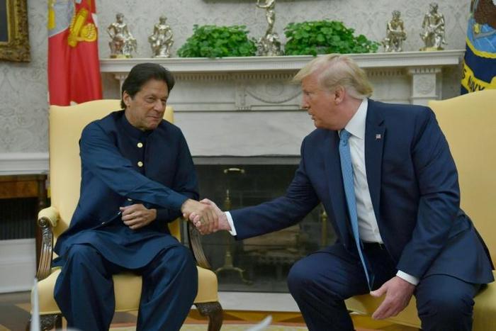 US President Donald Trump praised Pakistan for its help in advancing peace talks in Afghanistan as he hosted Prime Minister Imran Khan in the Oval Office on July 22, 2019