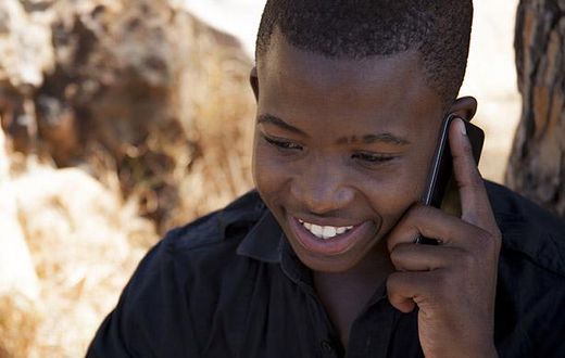 Boy using a phone