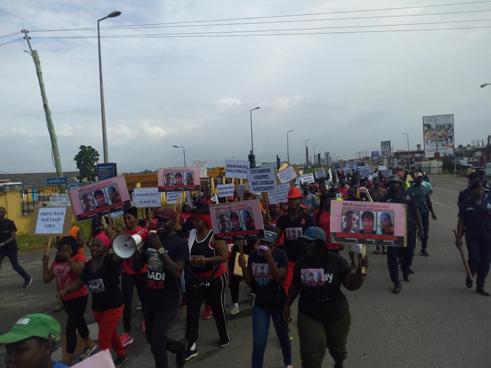 Group demonstrate over kidnapped Taadi girls