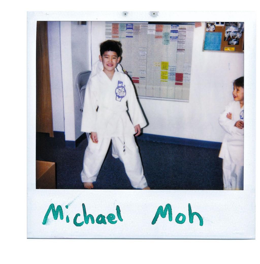 Moh, aged 12, two years before he earned his black belt in tae kwan do.