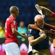 Madagascar coach Nicolas Dupuis is doused in water after an upset of African giants Nigeria