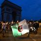 Several thousand people gathered at the Champs-Elysees in the French capital after Algeria's victory against Ivory Coast
