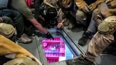 This image grab taken from a video provided by Iran's Revolutionary Guard official website via SEPAH News on July 20, 2019, allegedly shows Revolutionary Guard Corps preparing to board the British-flagged tanker Stena Impero in the Strait of Hormuz