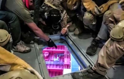This image grab taken from a video provided by Iran's Revolutionary Guard official website via SEPAH News on July 20, 2019, allegedly shows Revolutionary Guard Corps preparing to board the British-flagged tanker Stena Impero in the Strait of Hormuz