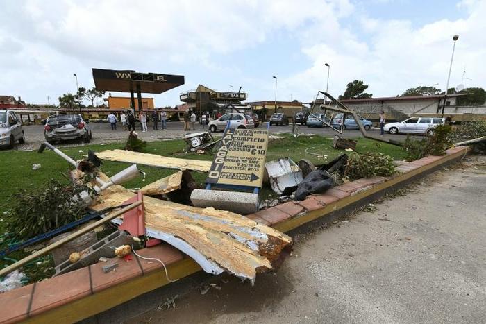 The deadly mini-tornado near Rome's Fiumicino airport devastated this petrol station