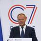 European Council President Donald Tusk addresses the media in Biarritz, France on August 24