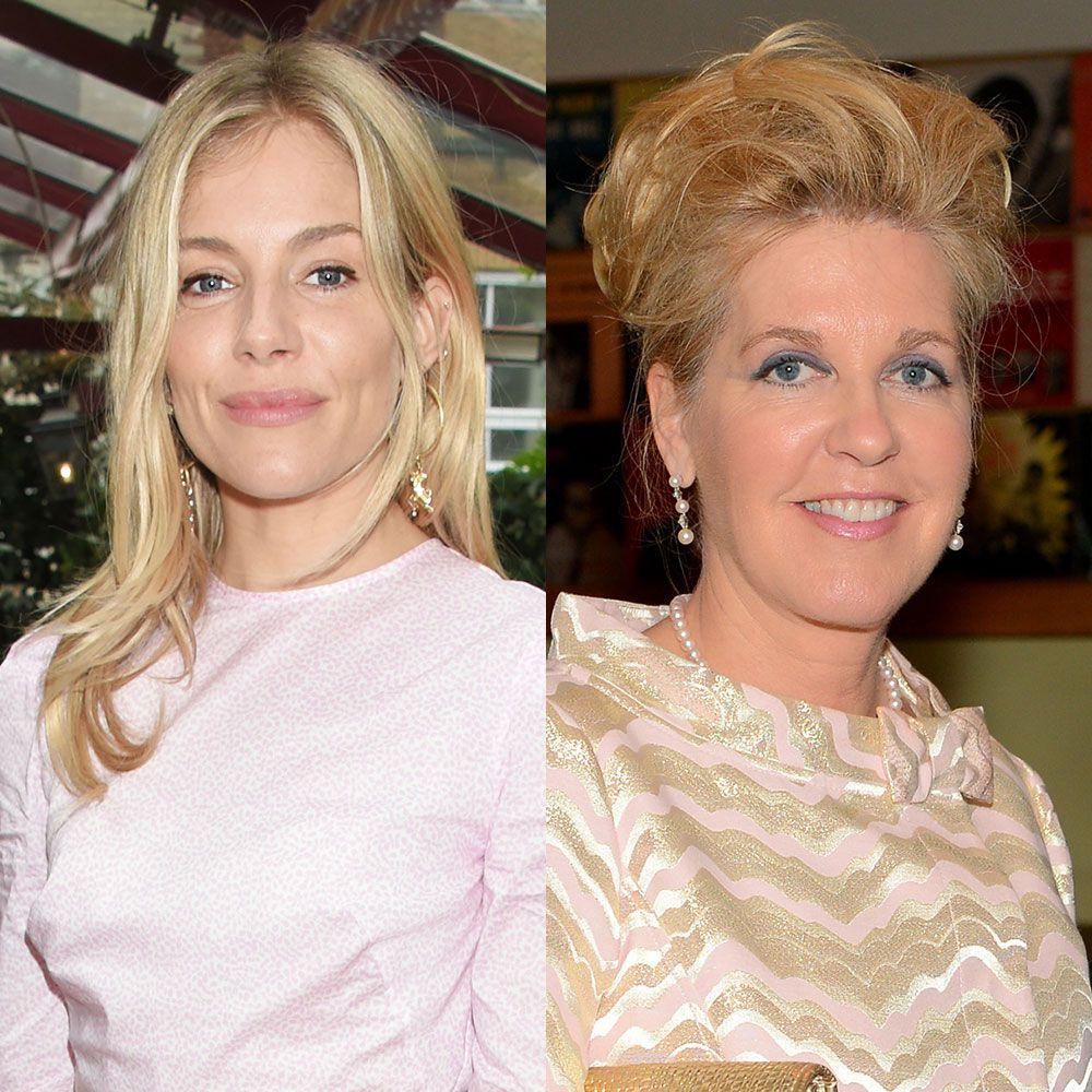Actress Sienna Miller (left) played Elizabeth (right), the real life wife of Roger Ailes.