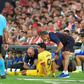 Striking out: Barcelona lost Luis Suarez during the match in Bilbao and Ousmane Demeble joined the casualties on Monday