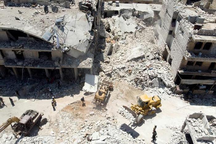 Monday air strikes which razed a busy market were some of the deadliest so far in three months of intensifed bombardment by the Syrian government and its allies that has displaced more than 400,000 people in the jihadist-held northwest, the UN says